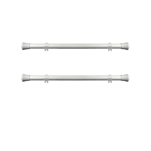 White 12-20 Inch Side Curtain Rod, Set of Two, image 2