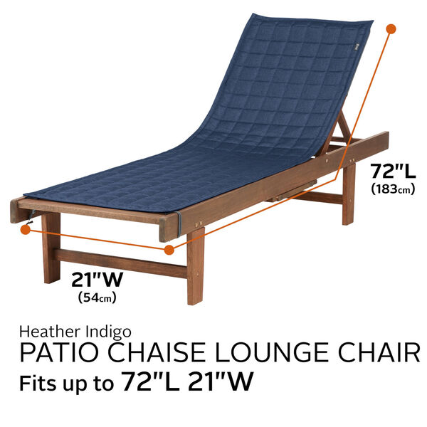 Oak Heather Indigo 72-Inch Patio Chaise Lounge Cover, image 4