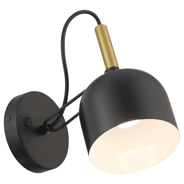 Ponti Black Antique Brushed Brass LED Reading Light, image 3