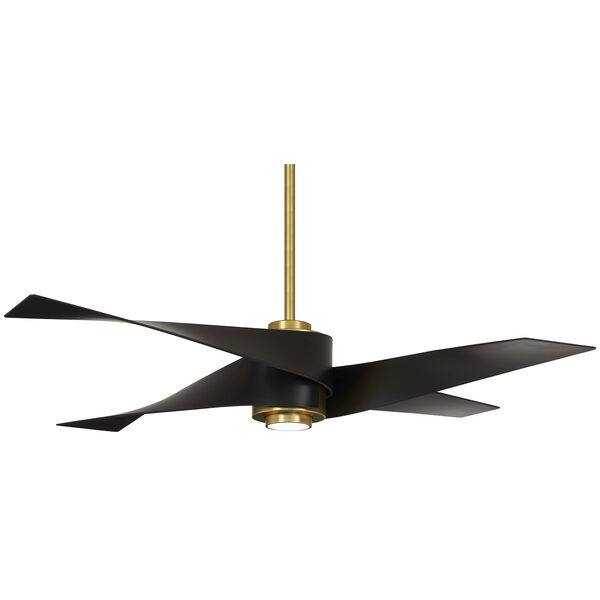 Artemiso IV Soft Brass and Matte Black LED Ceiling Fan, image 1