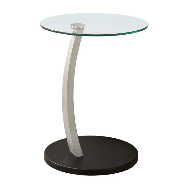 Accent Table - Black / Silver Bentwood w/ Tempered Glass, image 2