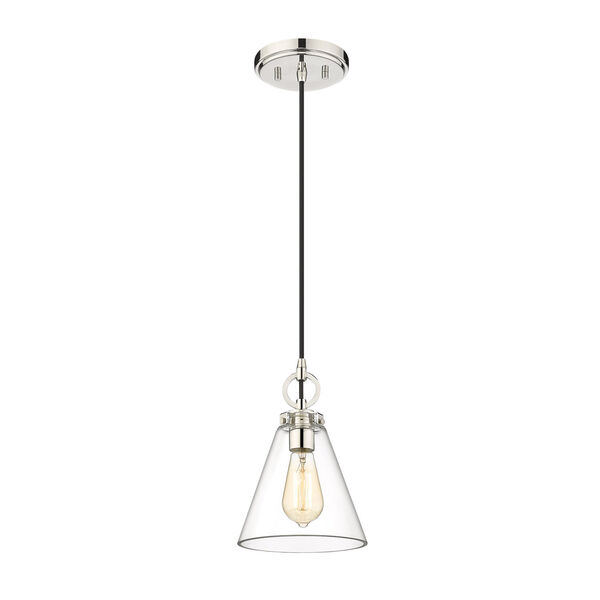 Harper Polished Nickel One-Light Eight-Inch Pendant, image 2