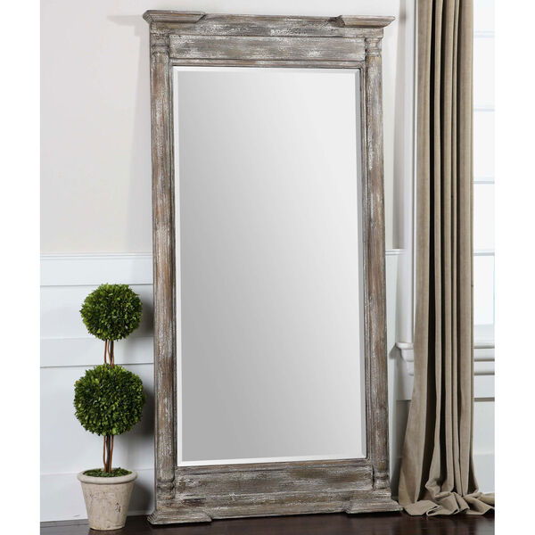 Valcellina Ivory and Gray Wooden Leaner Mirror, image 1