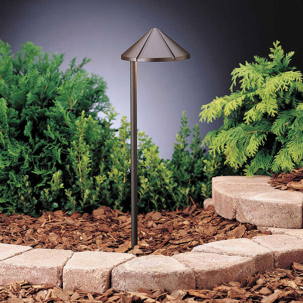 Six Groove Textured Architectural Bronze 20-Inch One-Light Landscape Path Light, image 1