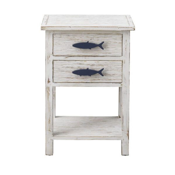 Schools Out White and Blue Two-Drawer Accent Table, image 2