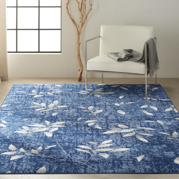 River Flow Navy Ivory Rectangular: 5 Ft. 3 In. x 7 Ft. 3 In. Area Rug, image 2