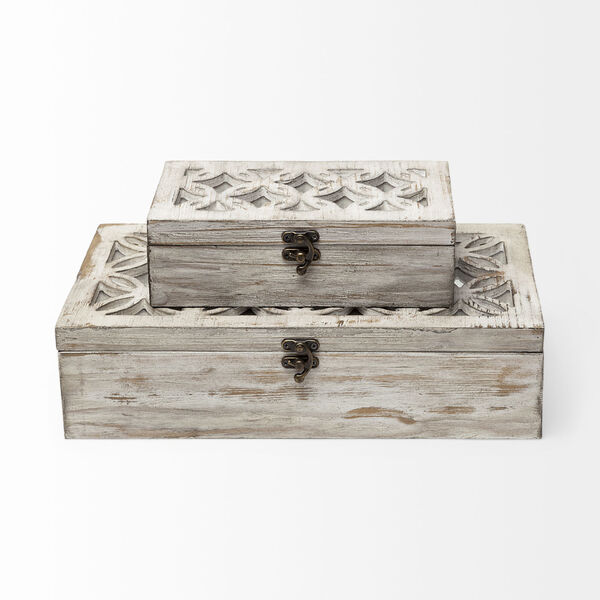 Floribundus Brown Decorative Box, Set of Two, image 2