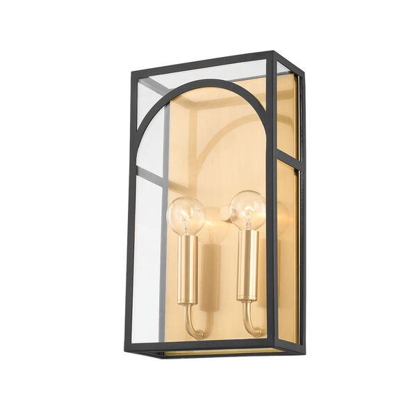Addison Aged Brass Black Two-Light ADA Wall Sconce, image 1