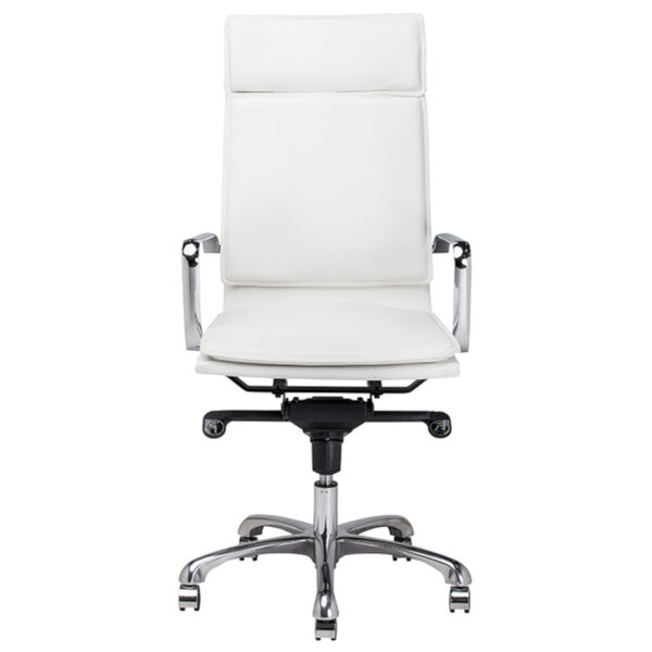 Carlo White and Silver Office Chair, image 2