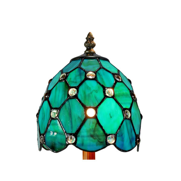 Elenora Jewel Antique Bronze One-Light Tiffany Accent Lamp, image 3