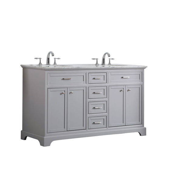 Americana Light Gray 60-Inch Vanity Sink Set, image 6