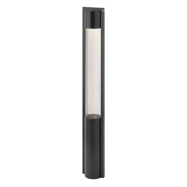 Shelter Black LED Bollard Light with Clear Acrylic and Seedy Glass, image 1