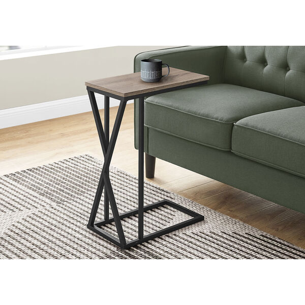 Dark Taupe and Black Rectangle End Table, image 2