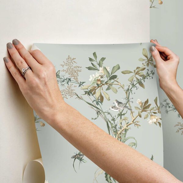 Wild Flowers Jade Peel Stick Wallpaper, image 4