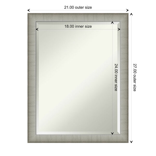 Elegant Pewter 21W X 27H-Inch Bathroom Vanity Wall Mirror, image 6