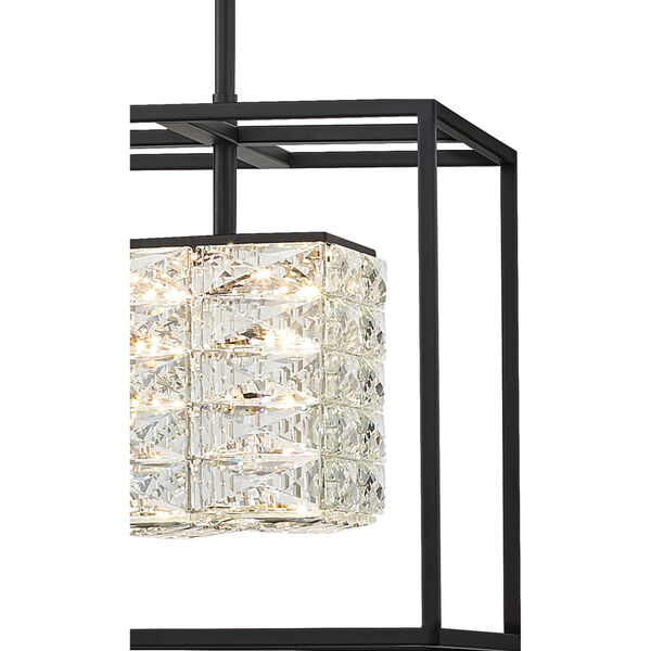 Dazzle Matte Black Integrated LED One-Light Pendant with Crystal, image 4