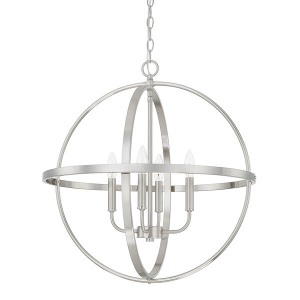 HomePlace Brushed Nickel 23-Inch Four-Light Pendant, image 1