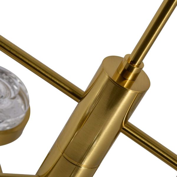 Milano Antique Brass Adjustable Six-Light Integrated LED Chandelier, image 5