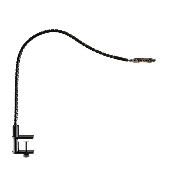 Natrix Black and Brushed Steel LED Clamp Lamp, image 1