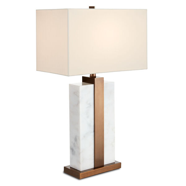 Catriona White Marble and Antique Brass One-Light Table Lamp, image 3