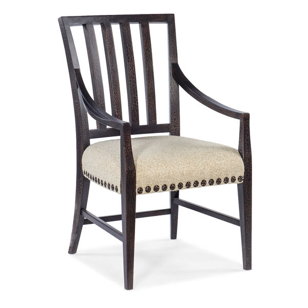 Big Sky Charred Timber and Beige Arm Chair, image 1