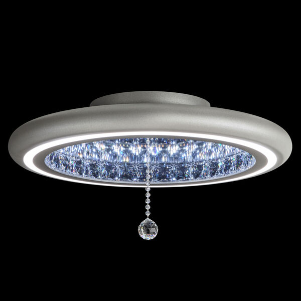 Infinite Aura Glimmer Silver 23-Inch LED Flush Mount with Swarovski Crystal Pendalogue, image 1
