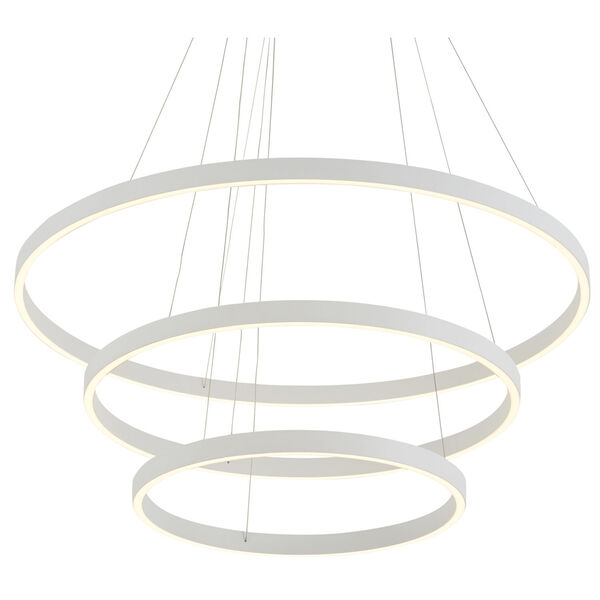 Cerchio White Three-Light LED Chandelier, image 1