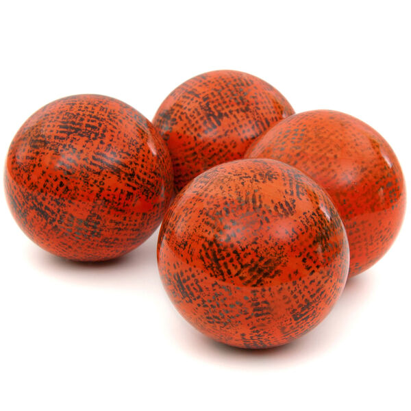 4-inch Sponged Dark Orange Porcelain Ball Set, image 1
