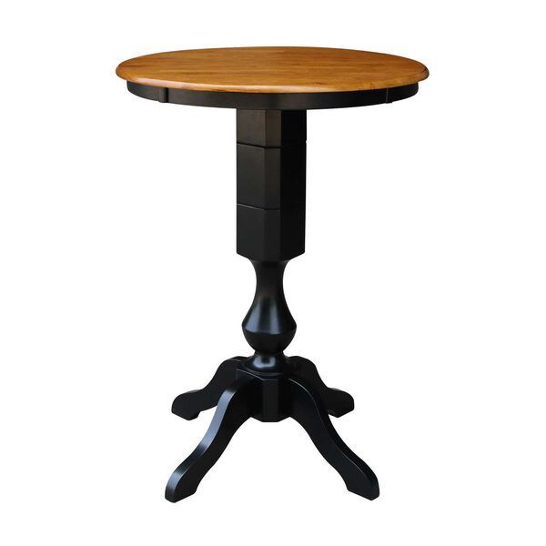 Black and Cherry 41-Inch High Round Top Pedestal Dining Table, image 1