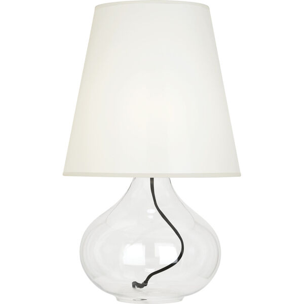 June Clear Glass Body One-Light Table Lamp With White Organza Fabric Shade, image 1