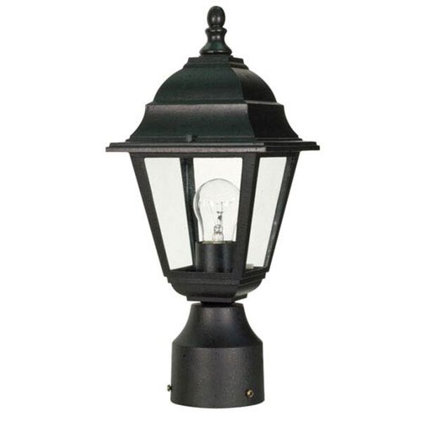 Briton Textured Black One-Light Outdoor Post Mount with Clear Glass, image 1