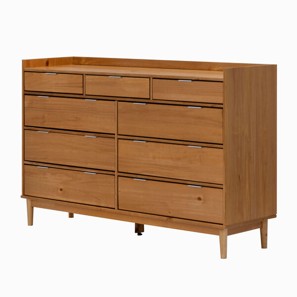 Caramel Solid Wood Nine-Drawer Dresser, image 5