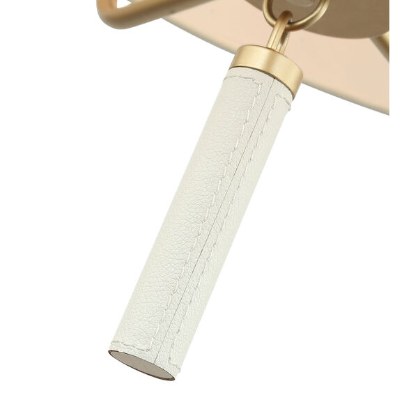 Secret Agent Painted Gold White Leather Five-Light Pendant, image 3