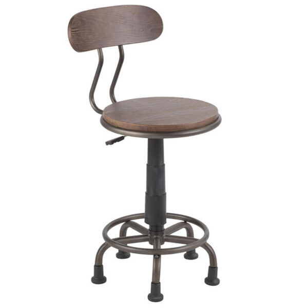 Dakota Antique Black and Espresso Swivel Task Chair, image 1