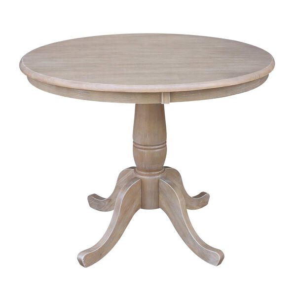 Parawood II Washed Gray Clay Taupe 36-Inch  Round Top Pedestal Table with Two Chairs, image 3