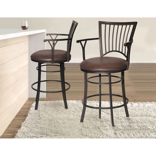 Bayview Coach and Gunmetal Swivel Counter Stool, image 2