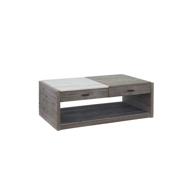 Moonbeam Moonlit Gray Marble Top Lift-Top Cocktail Table, image 1