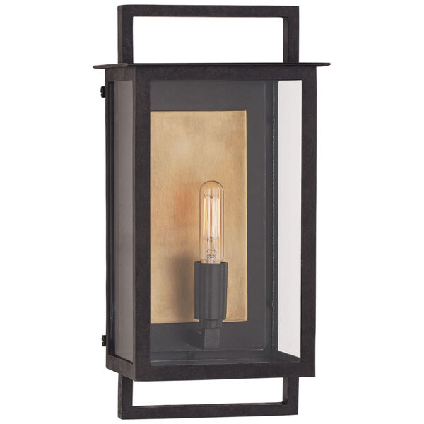 Halle Small Wall Lantern in Aged Iron and Clear Glass by Ian K. Fowler - (Open Box), image 1