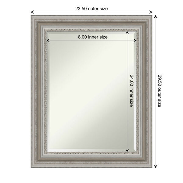 Parlor Silver 24W X 30H-Inch Bathroom Vanity Wall Mirror, image 6