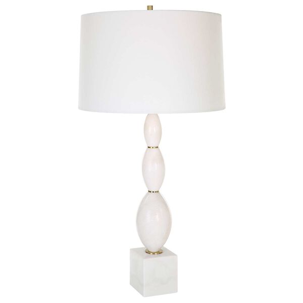 Regalia White and Brushed Brass Marble Table Lamp, image 1