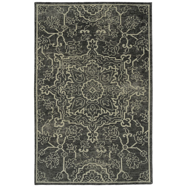 Knotted Earth Charcoal and Ivory Area Rug, image 1