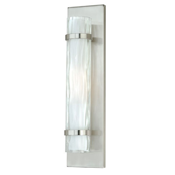 Vilo Satin Nickel 18.5-Inch High One-Light Wall Sconce with Outer Water Glass, image 1