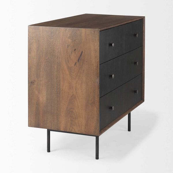 Grace Brown Wood and Black Three-Drawer Accent Cabinet, image 5