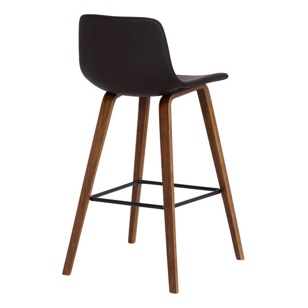 Maddie Walnut and Brown 26-Inch Counter Stool, image 4