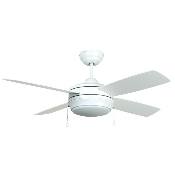 Laval Matte White 44-Inch Ceiling Fan with Matte White Blades and LED Light Kit, image 1