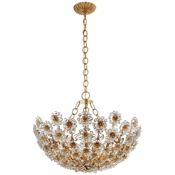 Claret Short Chandelier in Gild with Crystal by AERIN, image 1