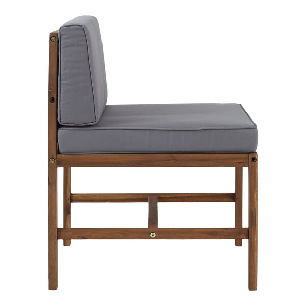 Sanibel Brown and Gray Outdoor Armless Chair, image 4
