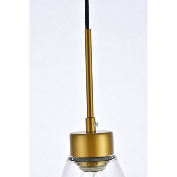Mera Brass and Clear One-Light Mini Pendant, image 5