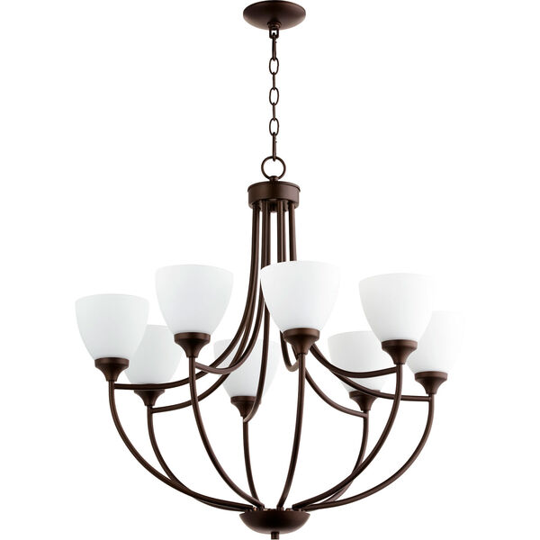 Enclave Oiled Bronze Eight-Light 30-Inch Chandelier, image 1
