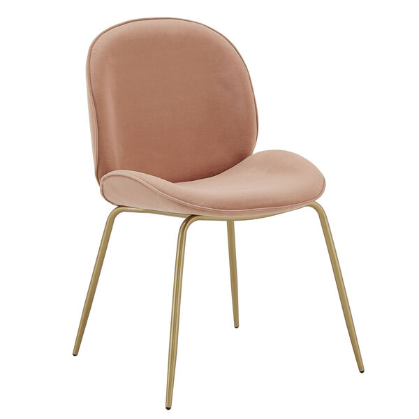 Cheryl Gold and Pink Velvet Dining Chair, Set of Two, image 1